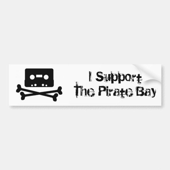 Autocollant De Voiture Je soutiens la baie de pirate (Devant)