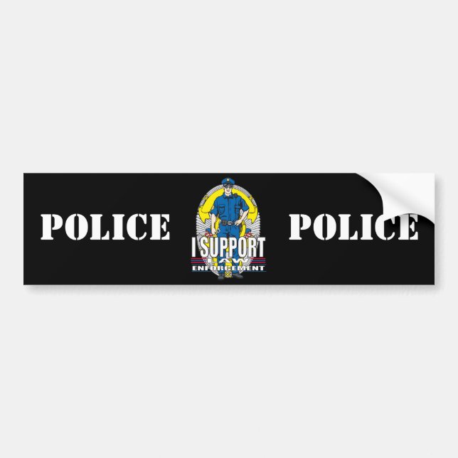 Autocollant De Voiture Je soutiens la police (Devant)