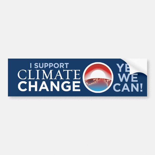 Autocollant De Voiture Je soutiens le climat Changement-Obama-comme (Devant)