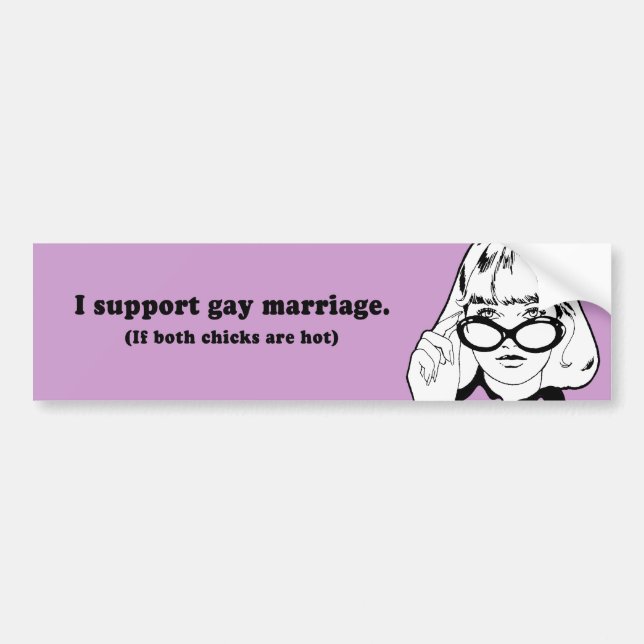 AUTOCOLLANT DE VOITURE JE SOUTIENS LE MARIAGE HOMOSEXUEL (Devant)