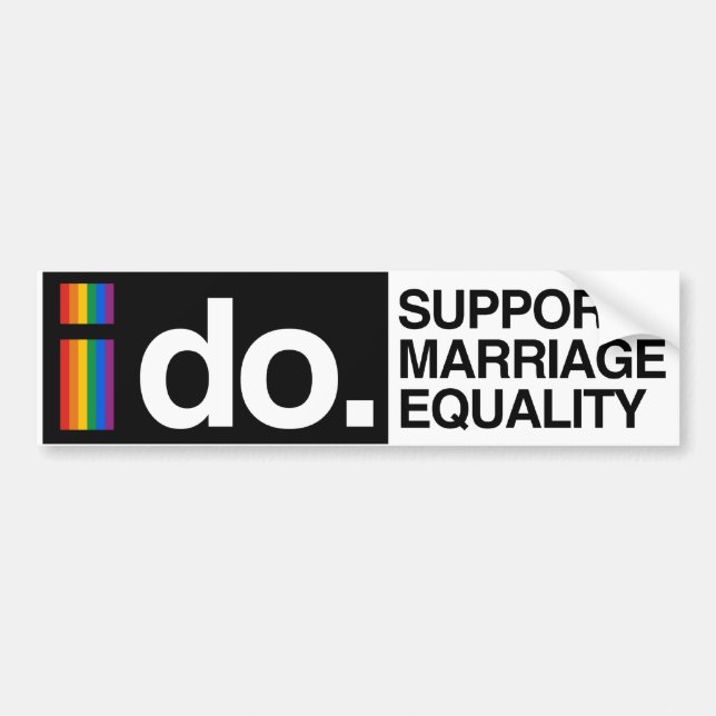 AUTOCOLLANT DE VOITURE JE SOUTIENS L'ÉGALITÉ DE MARIAGE - - .PNG (Devant)