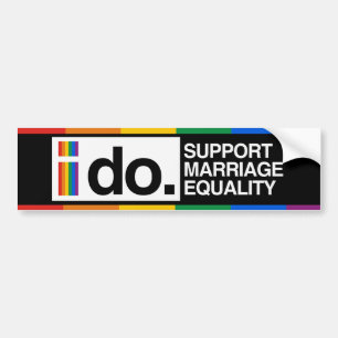 AUTOCOLLANT DE VOITURE JE SOUTIENS L'ÉGALITÉ DE MARIAGE - - .PNG