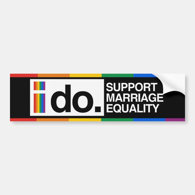 AUTOCOLLANT DE VOITURE JE SOUTIENS L'ÉGALITÉ DE MARIAGE - - .PNG (Devant)