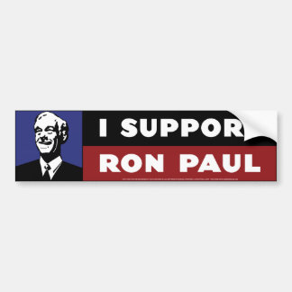 Autocollant De Voiture Je soutiens Ron Paul - bleu