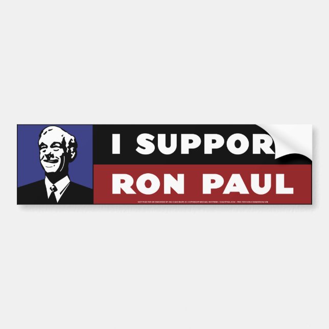 Autocollant De Voiture Je soutiens Ron Paul - bleu (Devant)
