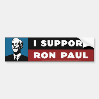 Autocollant De Voiture Je soutiens Ron Paul - bleu frais