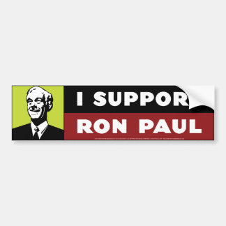 Autocollant De Voiture Je soutiens Ron Paul - néon