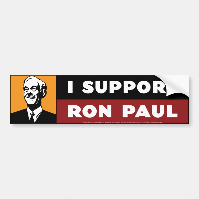 Autocollant De Voiture Je soutiens Ron Paul - orange (Devant)