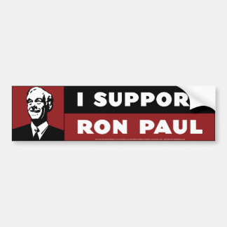 Autocollant De Voiture Je soutiens Ron Paul - rouge