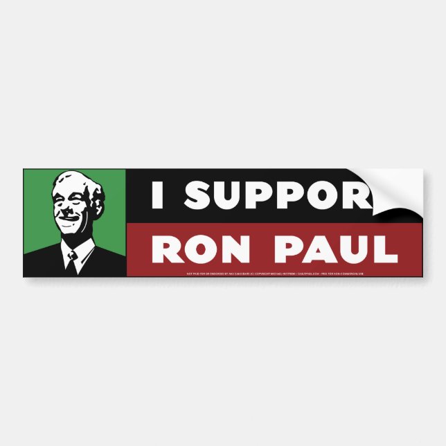 Autocollant De Voiture Je soutiens Ron Paul - vert (Devant)