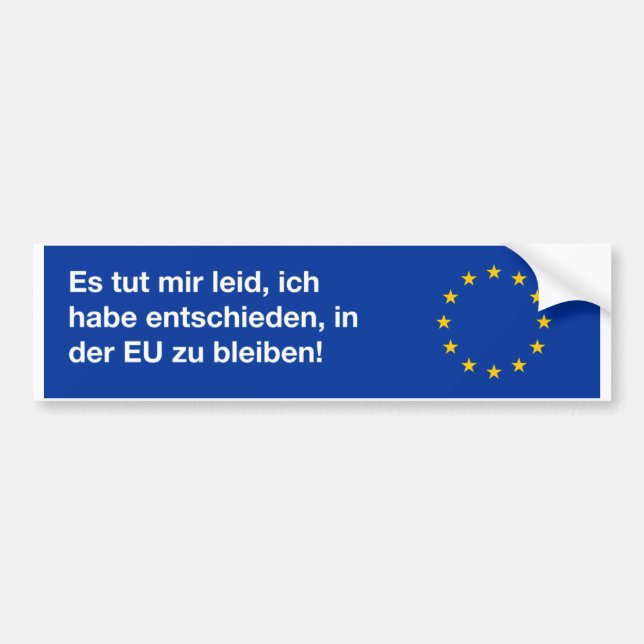 Autocollant De Voiture "Je suis adhésif pour pare-chocs d'UE désolée" en (Devant)