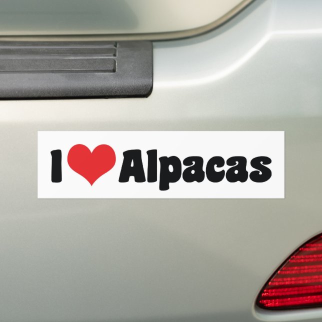 Autocollant De Voiture Je suis amoureux des alpagas au cœur (En voiture)