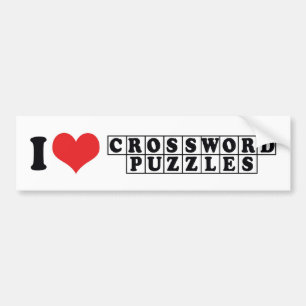 Autocollant De Voiture Je suis amoureux des mots croisés (Cœur) - Amateur