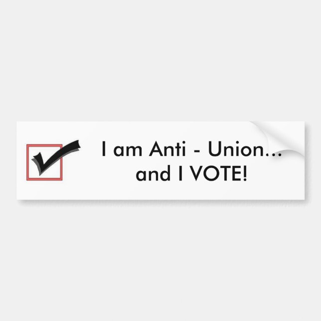 Autocollant De Voiture Je suis anti- union… et JE VOTE ! (Devant)