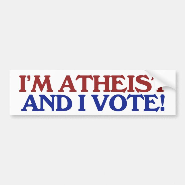 Autocollant De Voiture Je suis athée et je vote (Devant)