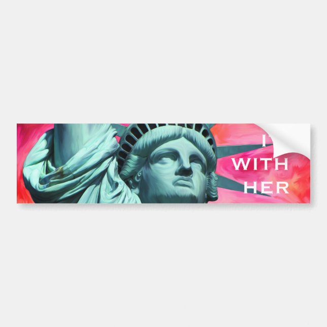 Autocollant De Voiture Je suis avec elle - Madame Liberty - statue de la (Devant)