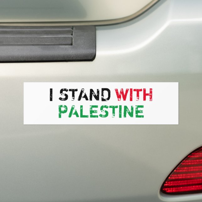Autocollant De Voiture Je suis avec la Palestine noir rouge vert typograp (En voiture)