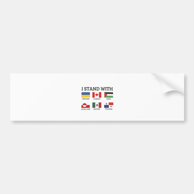 Autocollant De Voiture Je Suis Avec Le Canada Mexique Gaza Ukraine (Devant)
