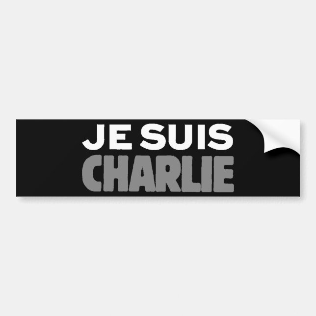 Autocollant De Voiture Je Suis Charlie - je suis noir de Charlie (Devant)