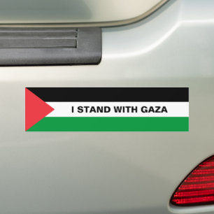 Autocollant De Voiture Je suis debout avec Gaza texte personnalisé drapea
