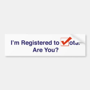 Autocollant De Voiture Je suis inscrit au vote 2026