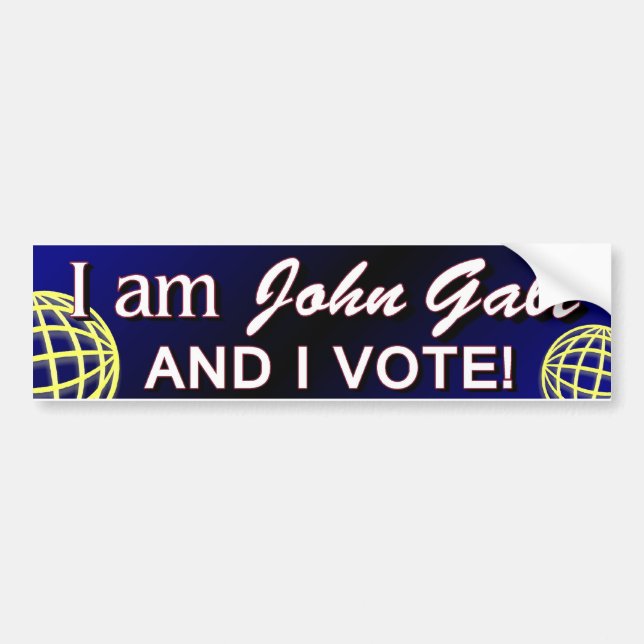 Autocollant De Voiture Je suis John Galt - et je vote (Devant)