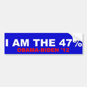 Autocollant De Voiture Je Suis Le 47% Obama-Biden 2012