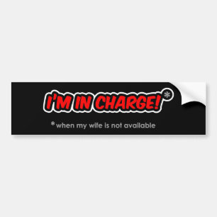 Autocollant De Voiture Je suis responsable (quand ma femme n'est pas disp