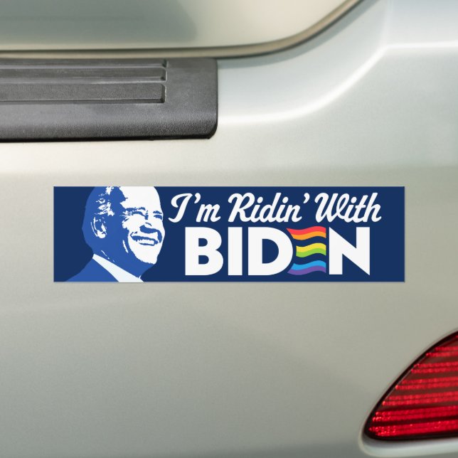 Autocollant De Voiture Je suis Ridin' With Biden 2024 LGBTQ (En voiture)