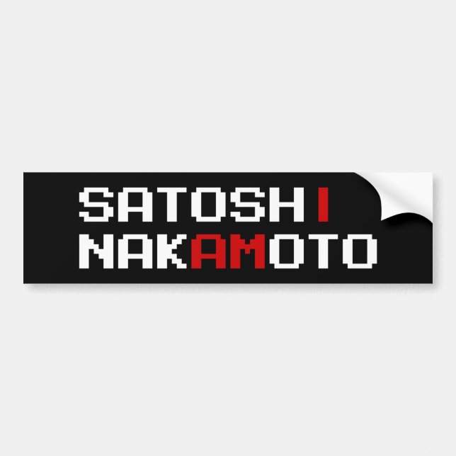 AUTOCOLLANT DE VOITURE JE SUIS SATOSHI NAKAMOTO (Devant)