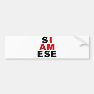 AUTOCOLLANT DE VOITURE JE SUIS SIAMESE