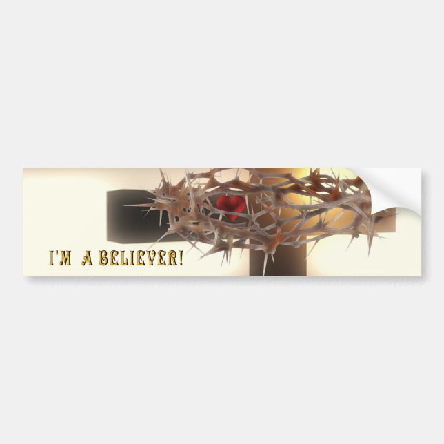 Autocollant De Voiture Je suis un Croyant ! (Devant)