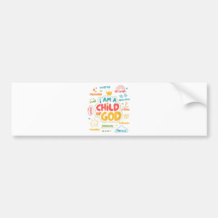 Autocollant De Voiture Je suis un enfant de Dieu Christian Retro Jésus Fo