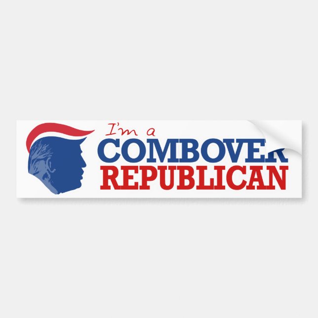 Autocollant De Voiture Je suis un Républicain Combover - -.png (Devant)
