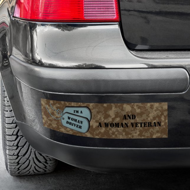 Autocollant De Voiture Je suis une conductrice et une femme Camouflage vé (Créateur téléchargé)