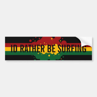 Autocollant De Voiture "Je surferais plutôt" le rasta Bumpersticker