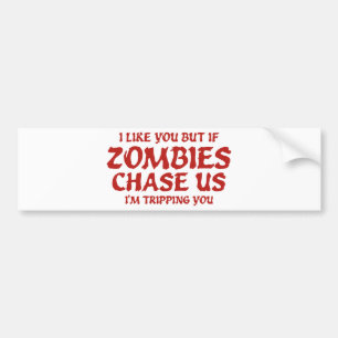 Autocollant De Voiture Je t’aime, mais si les zombies nous poursuivent, j