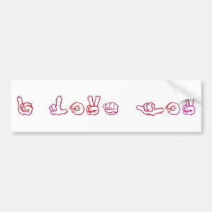 Autocollant De Voiture Je t'aime langue des signes