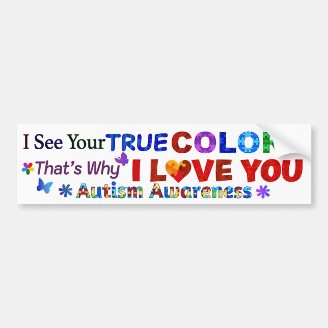 Autocollant De Voiture Je vois tes vraies COULEURS (Devant)
