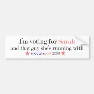 Autocollant De Voiture Je vote pour Sarah