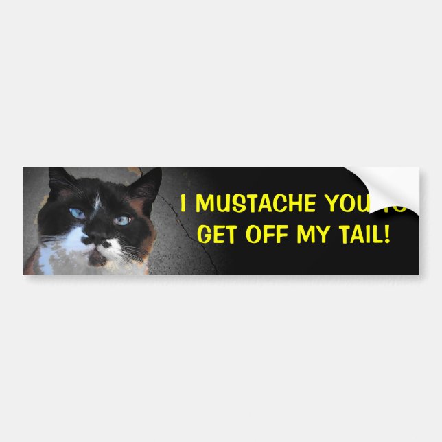 Autocollant De Voiture Je vous moustache de descendre de ma queue (Devant)