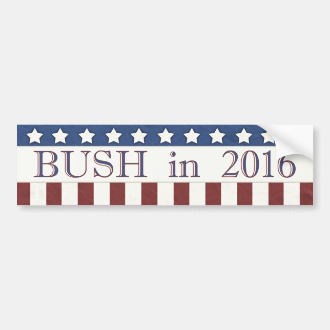 Autocollant De Voiture Jeb Bush 2016 Étoiles et rayures (Devant)