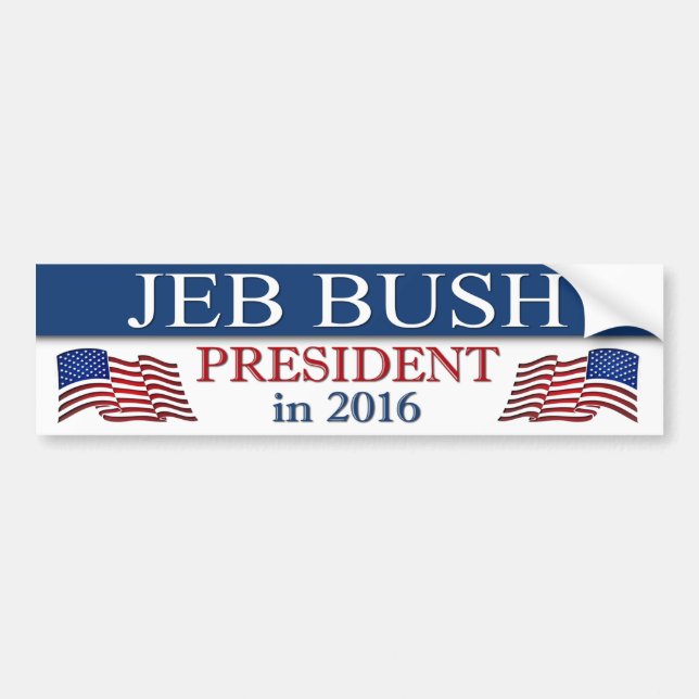 Autocollant De Voiture Jeb Bush patriotique 2016 (Devant)