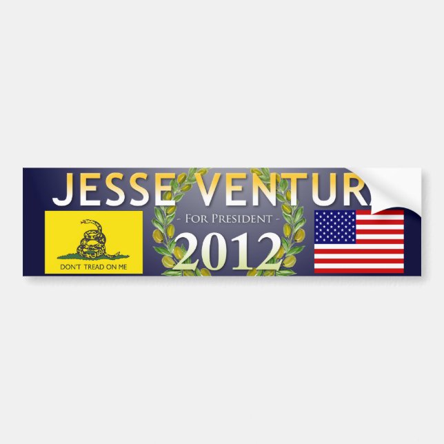 Autocollant De Voiture Jesse Ventura pour le président 2012 - marine, (Devant)