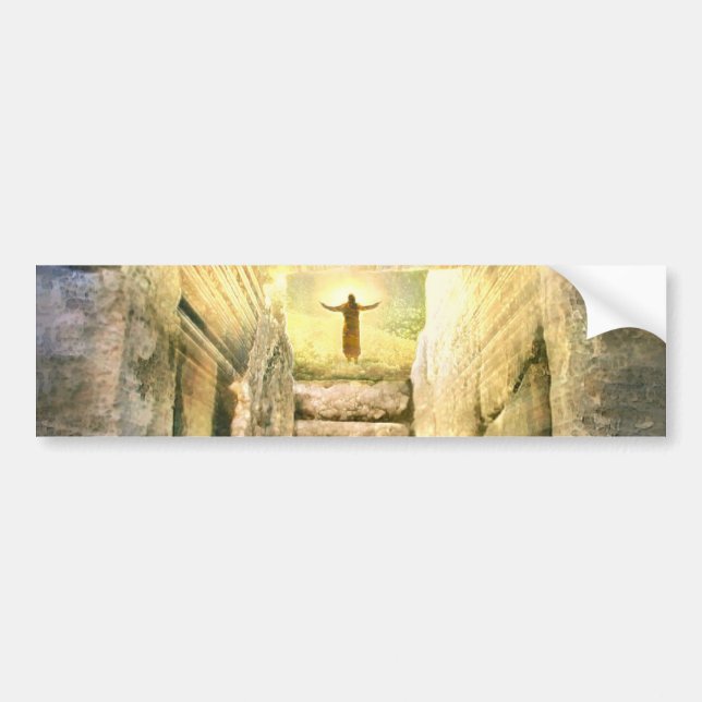 Autocollant De Voiture Jésus à la résurrection vide de Pâques de tombe (Devant)