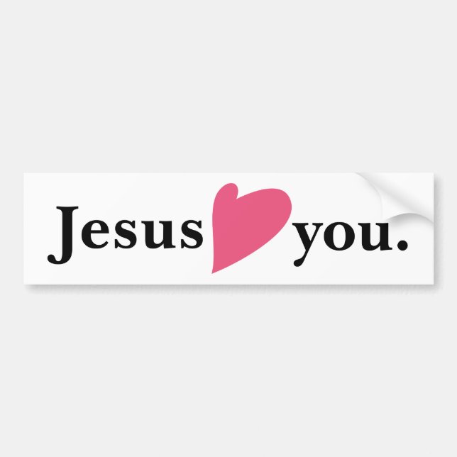 Autocollant De Voiture Jésus aime le coeur vous adhésif pour pare-chocs (Devant)