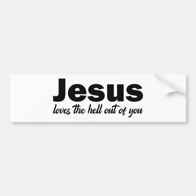 Autocollant De Voiture Jésus Aime L'Enfer De Vous Sticker Bumper (Devant)