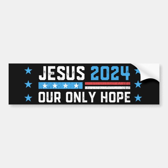 Autocollant De Voiture Jésus Christ 2024 Notre seul espoir (Devant)