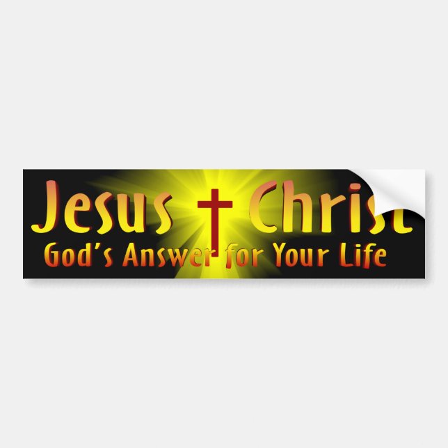 Autocollant De Voiture Jésus-Christ : La réponse de Dieu (Devant)
