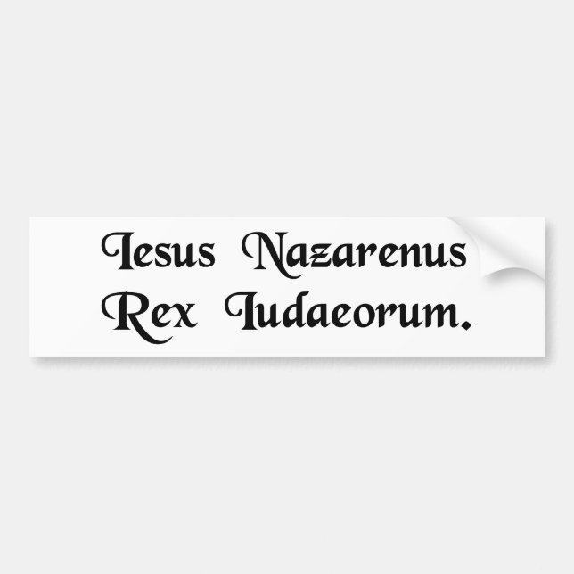 Autocollant De Voiture Jésus de Nazareth, roi des juifs (Devant)